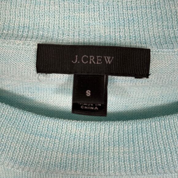 J. Crew 100% Wool Tippi Sweater Blue Crew Neck Pullover Size Small - Picture 2 of 4